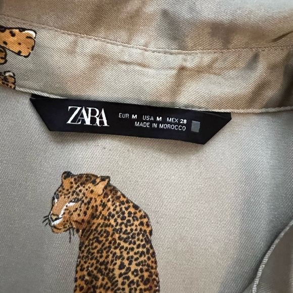 Zara Leopard Silk Blouse - Picture 3 of 9
